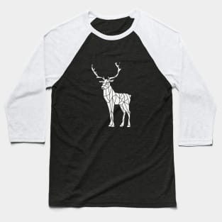 Origami Deer on White Baseball T-Shirt